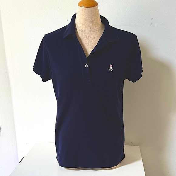 Psycho Bunny Tops - Psycho Bunny Navy Blue Polo Shirt Sz-S